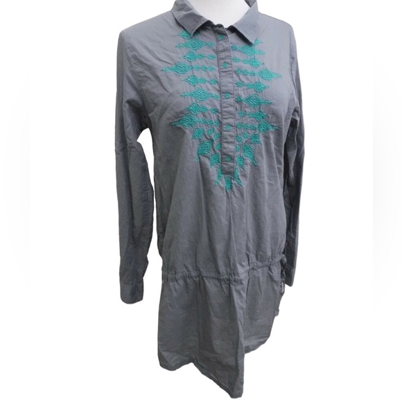 Prana Leta gray embroidered tunic top size xl - Picture 2 of 5